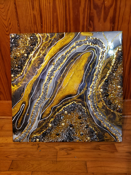 Geode art piece - 24" x 24"